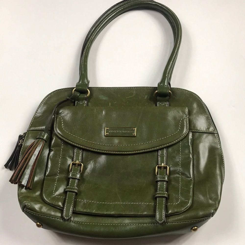 RARE VTG,TIGNANELLO GENUINE LEATHER GREEN OLIVE WOMEN BIG BAG